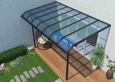 Outdoor awning, reading corner in garden