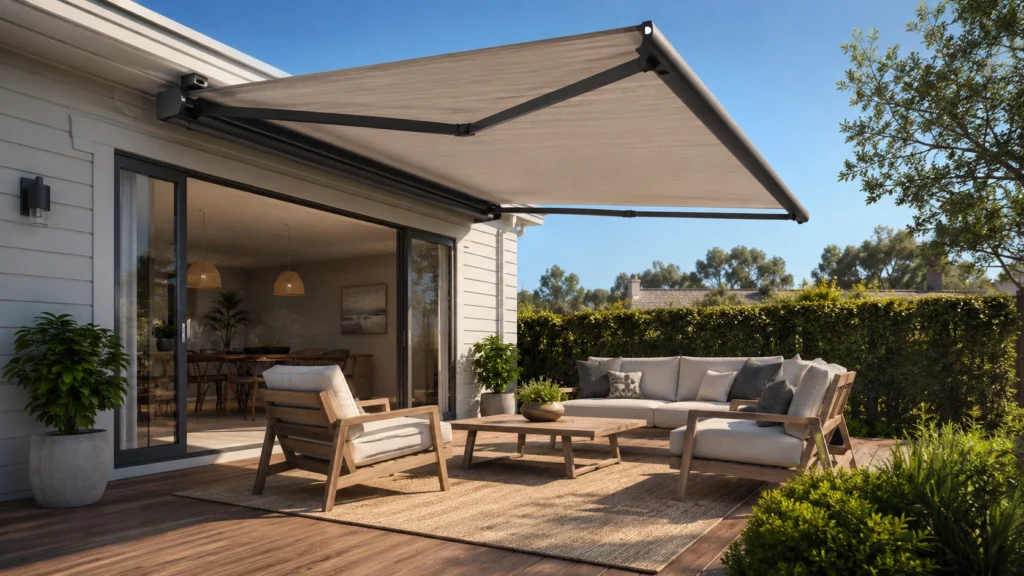 retractable awning for deck