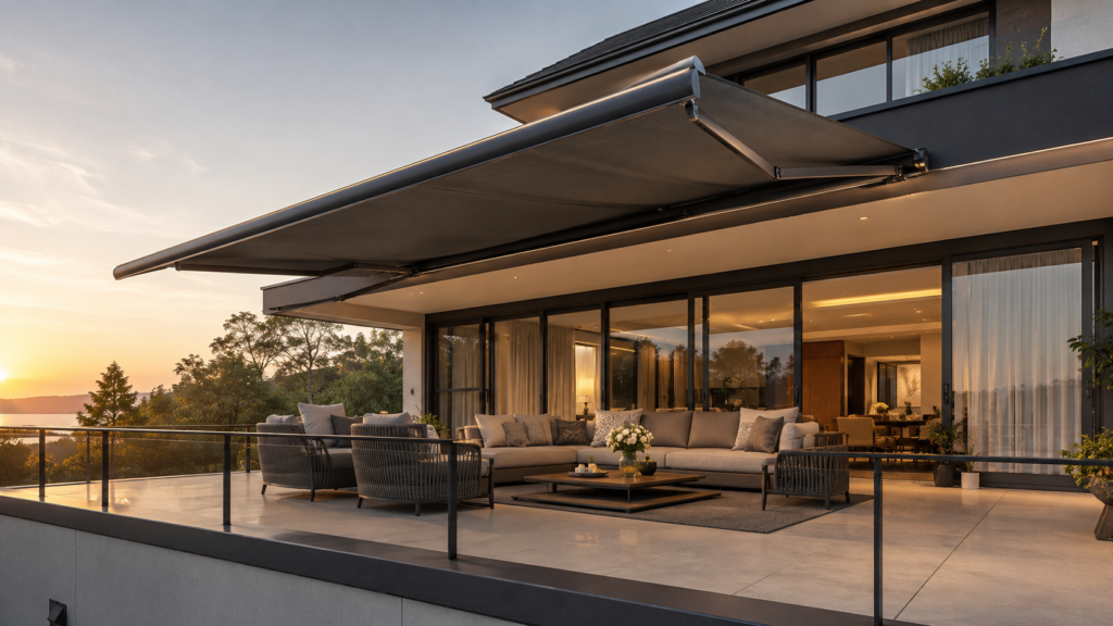 retractable awning for deck